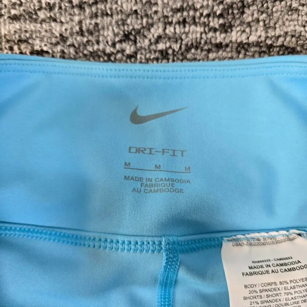 Nike Dry Fit Skort Women's M Blue Swoosh Logo Pull On Tennis Golf Pocket